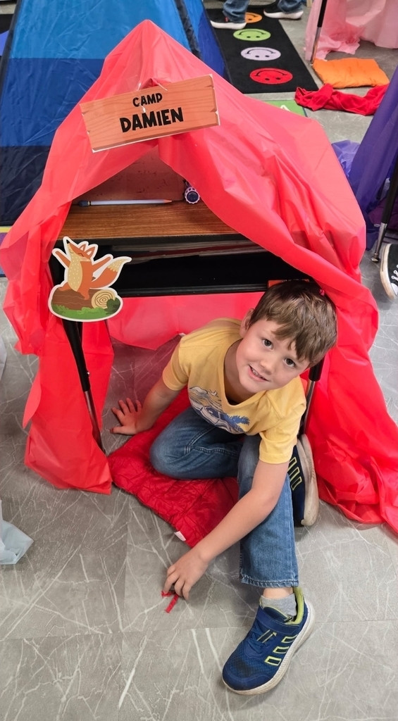 SIVELLS BEND ISD
This week, Mrs Downey’s class went to camp! Their desks were turned into tents and they worked on camp themed math and reading. We also had a picnic today for lunch!