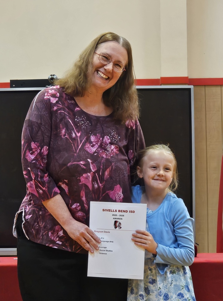 Sivells Bend ISD
AWARDS CEREMONY
1st - 2nd Grades