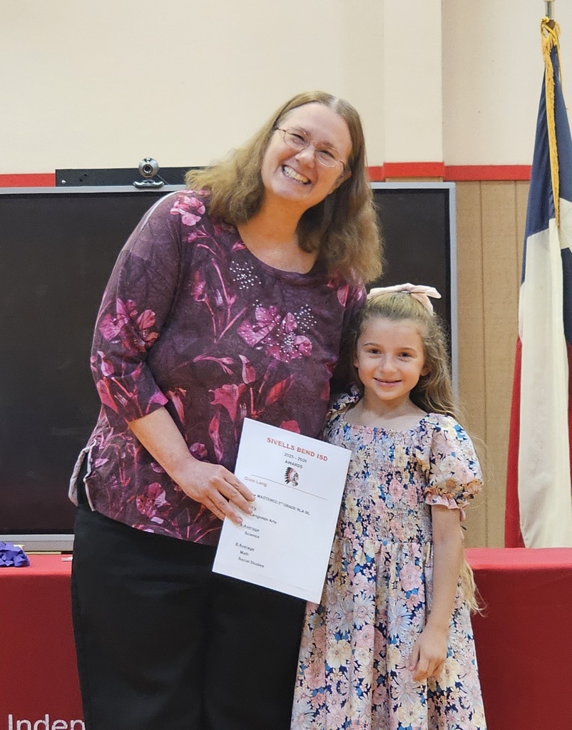Sivells Bend ISD
AWARDS CEREMONY
1st - 2nd Grades