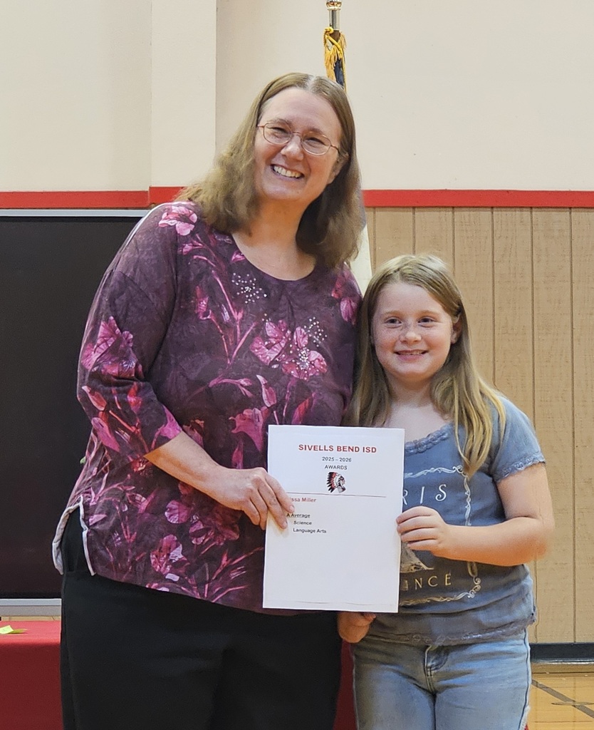 Sivells Bend ISD
AWARDS CEREMONY
1st - 2nd Grades
