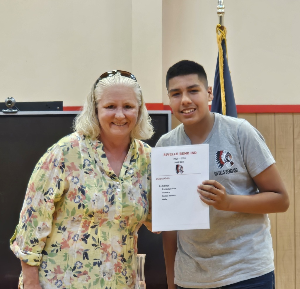 Sivells Bend ISD
AWARDS CEREMONY
6th - 7th Grades