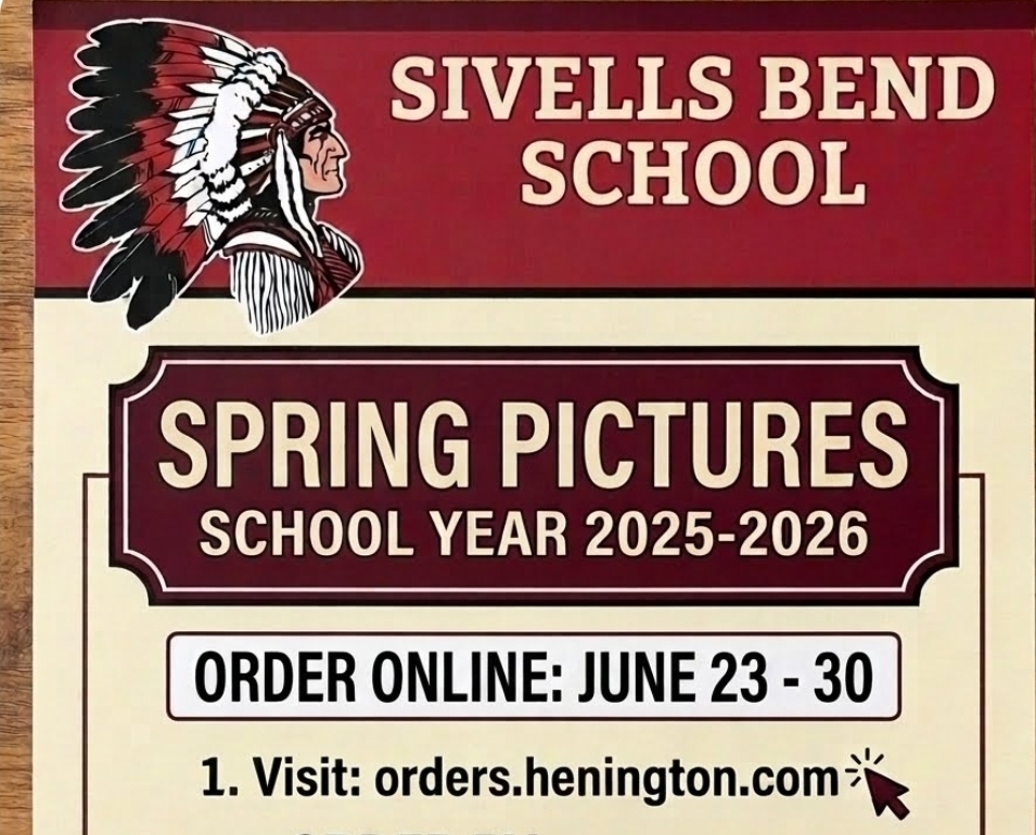 SIVELLS BEND ISD
Online ordering for Sivells Bend ISD school spring and sports pictures is currently available through June 23 - 30.
You can place your order directly through the Henington School Services.
www.orders.henington.com
What You Need: Your unique school-provided access key 🔑
Special Offer: Get free shipping when you choose to have the pictures delivered directly to the school 🏫
Sivells Bend ISD
1053 CR 403
Gainesville, TX 76240
If you need help or have trouble with your access key, contact Angela at 940-665-6411.