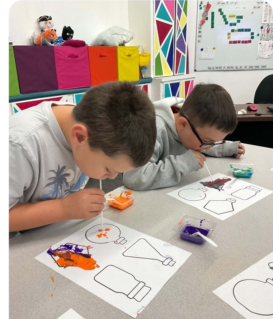 Sivells Bend ISD
3rd graders learned how to blow paint today. They invented potions!