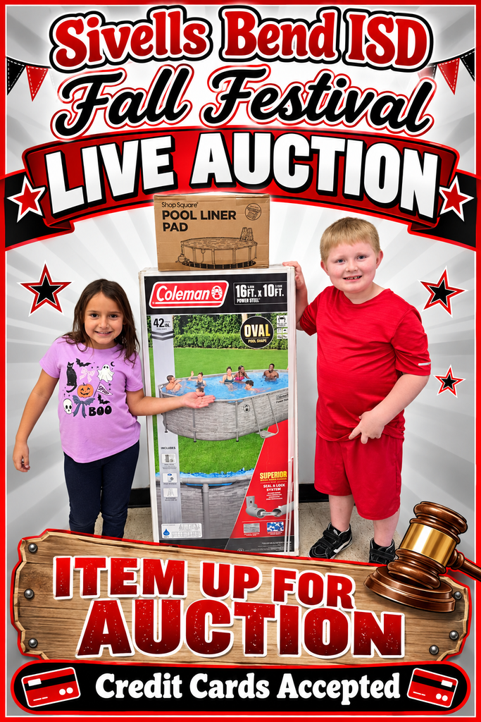 Sivells Bend Live Auction
Saturday, October 24 5pm.
Free delivery to the Sivells
Bend or Gainesville area.