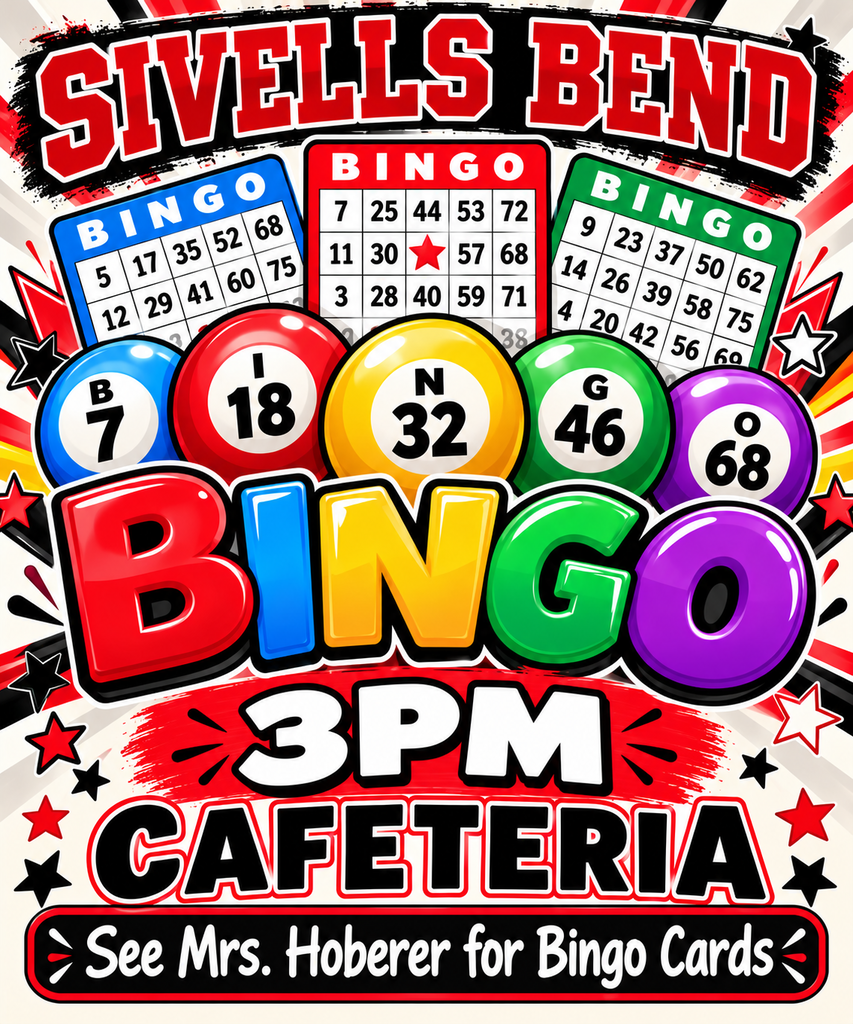 Sivells Bend ISD
Fall Festival
Saturday, Oct 24
3pm - BINGO
1053 CR 403
Gainesville, TX
Credit Cards accepted.