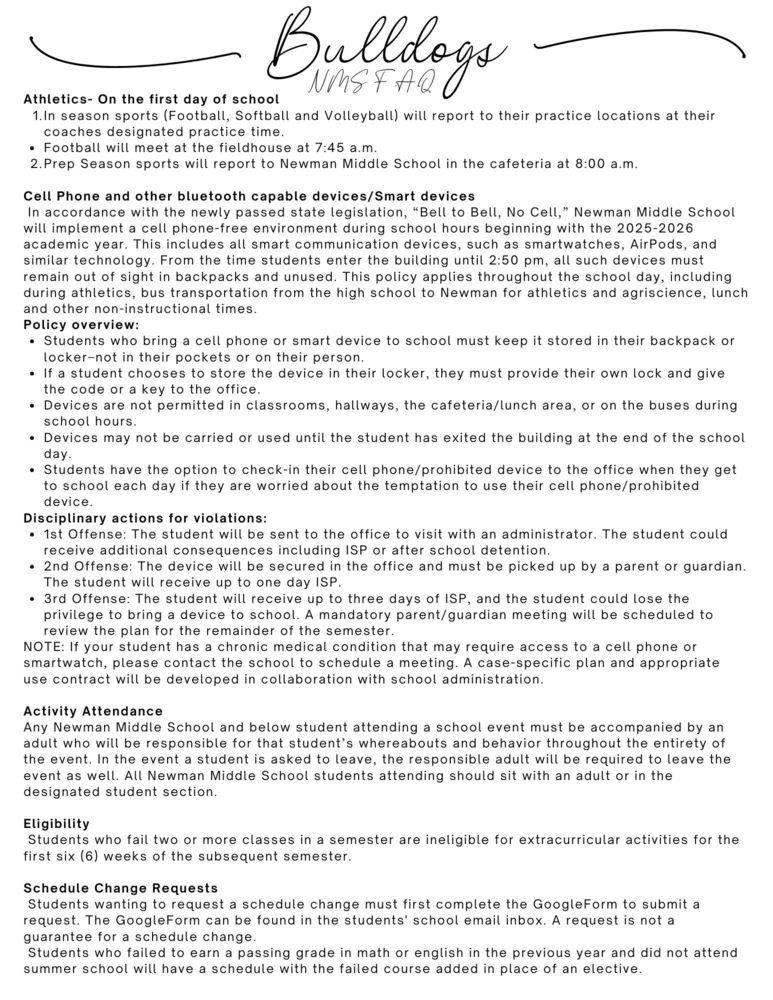 Newman FAQ letter
