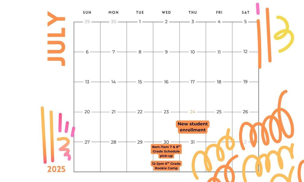 july calendar