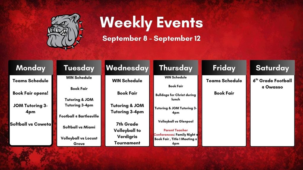 WEEKLY EVENTS