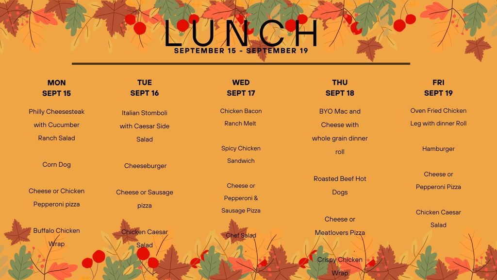 LUNCH MENU