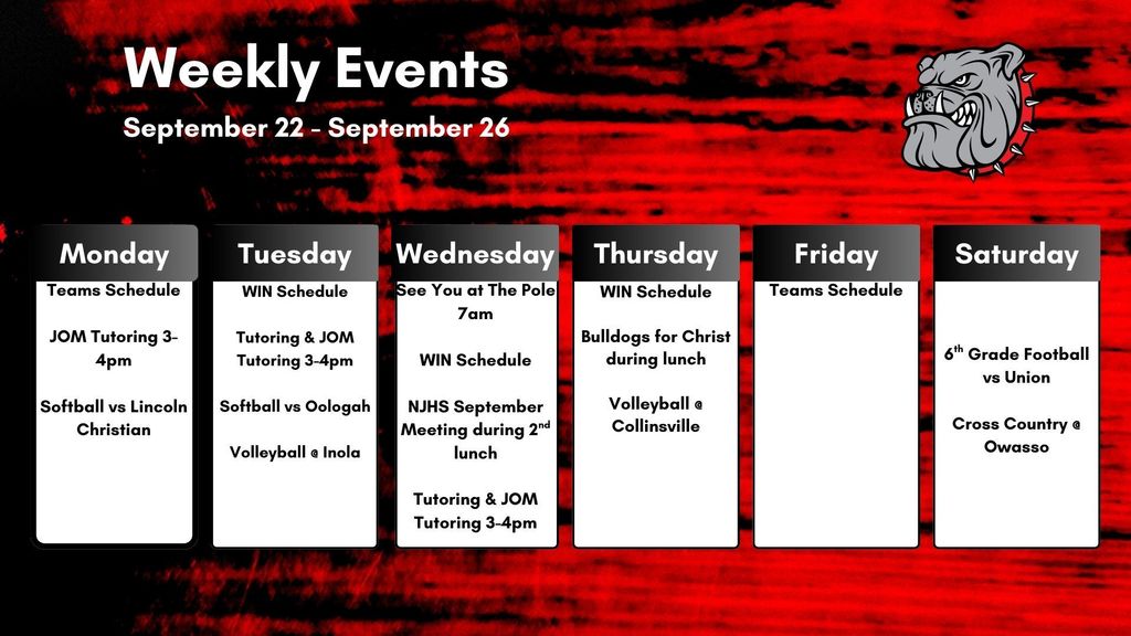 WEEKLY 9/22-26