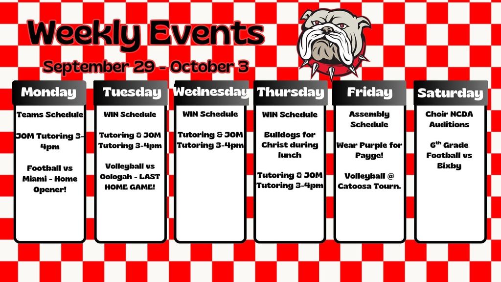 weekly events