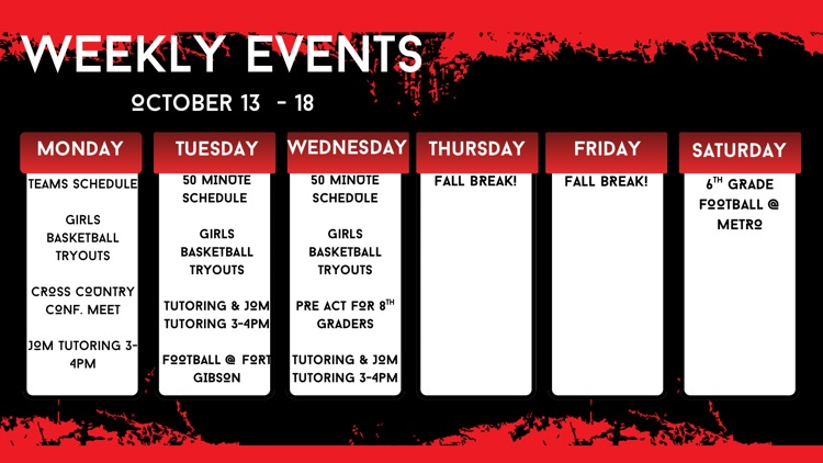weekly events 