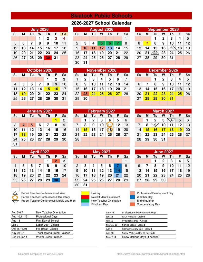 26-27 District Calendar