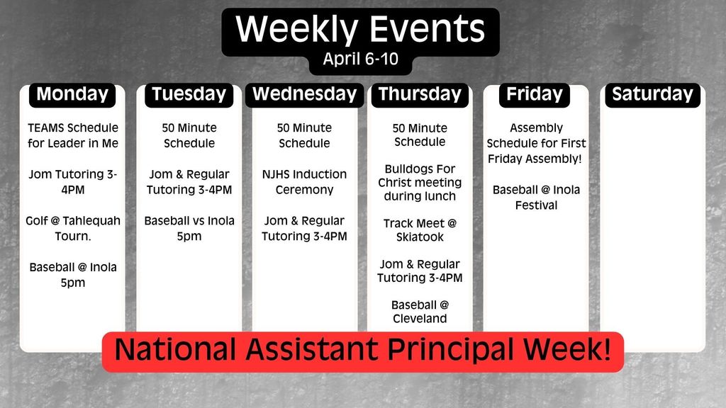 weekly agenda
