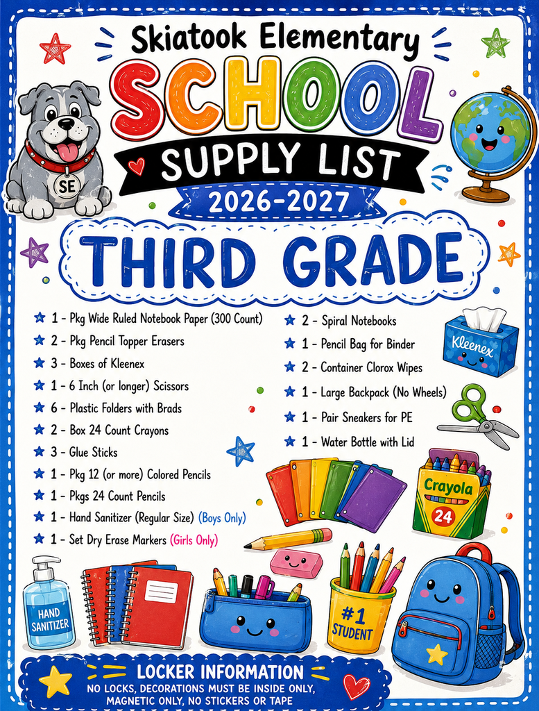 Third Grade Supply List