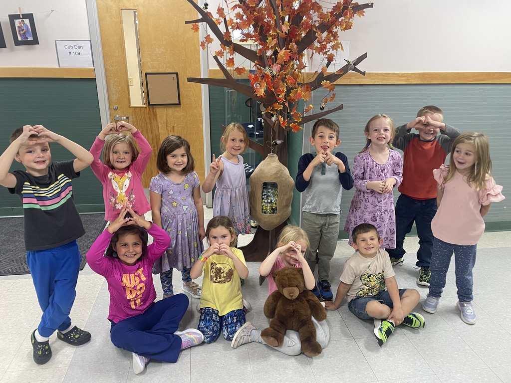Kinder Bears adding their buzz beads to the school hive