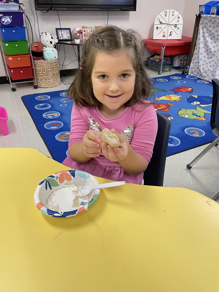 Kinders playing with slime