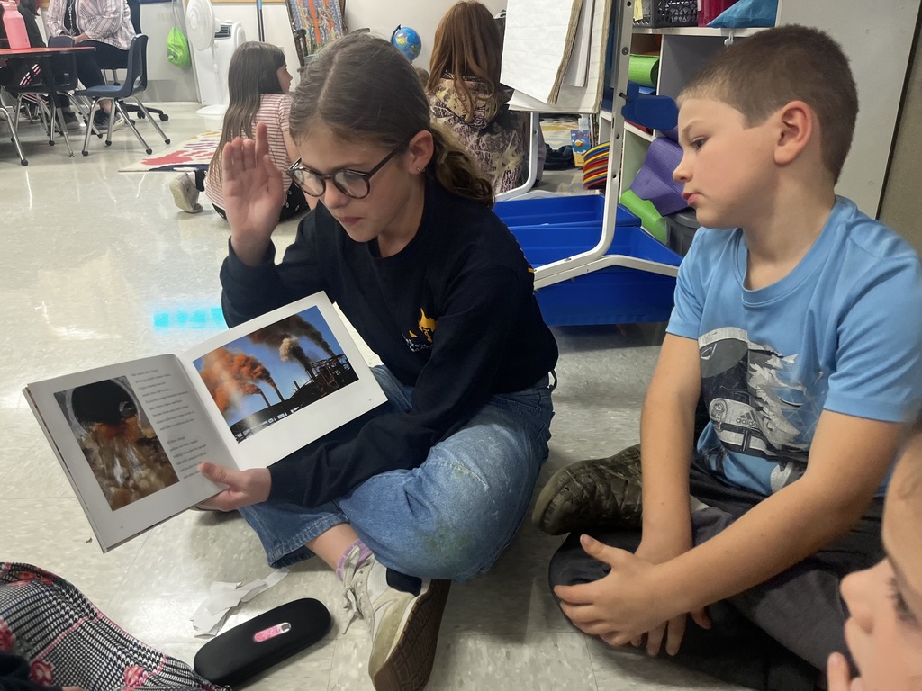 Reading about weather together!