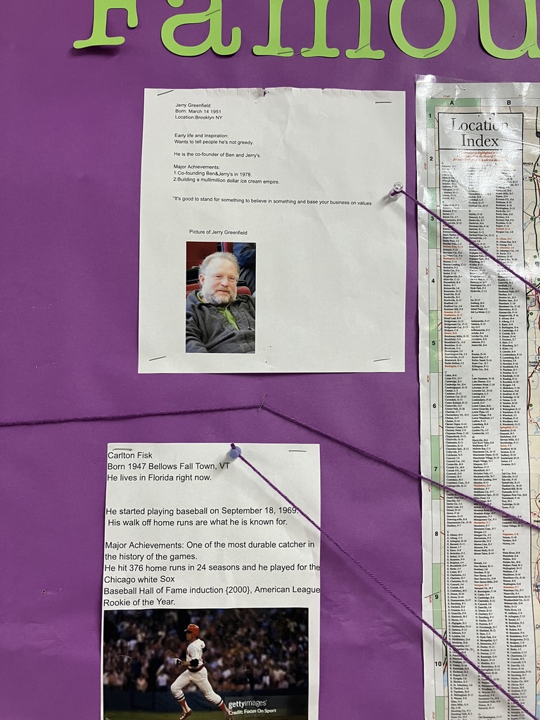 Students  are studying famous Vermonters!