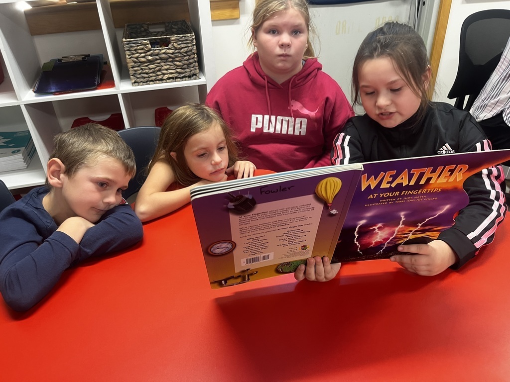 Reading about weather together!