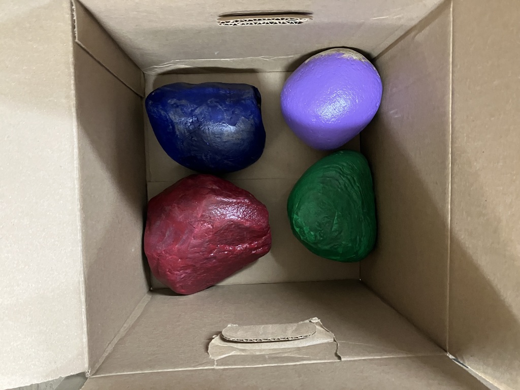 K-6th-grades painted rocks, which will be used to create our BVS school snake project this spring! 