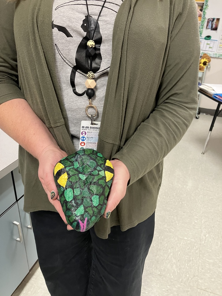 K-6th-grades painted rocks, which will be used to create our BVS school snake project this spring! 