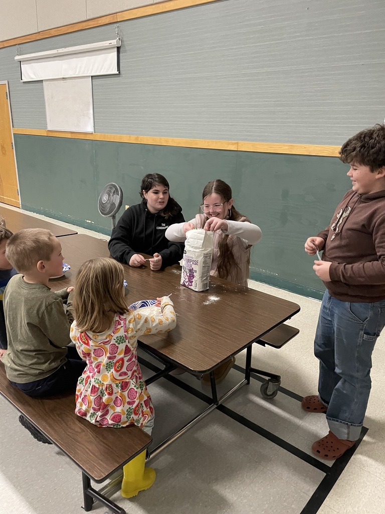 These images capture a multi-stage, hands-on activity where children and teenagers are working together to make and play with homemade playdough.
