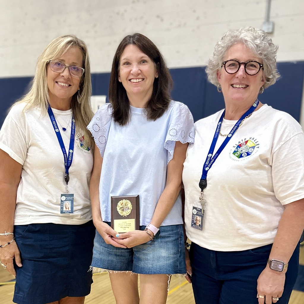 Tiffany Manning, FHGS: Fair Haven Grade School teacher Tiffany Manning holds her 2026 Teacher of the Year award with two FHGS administrators.