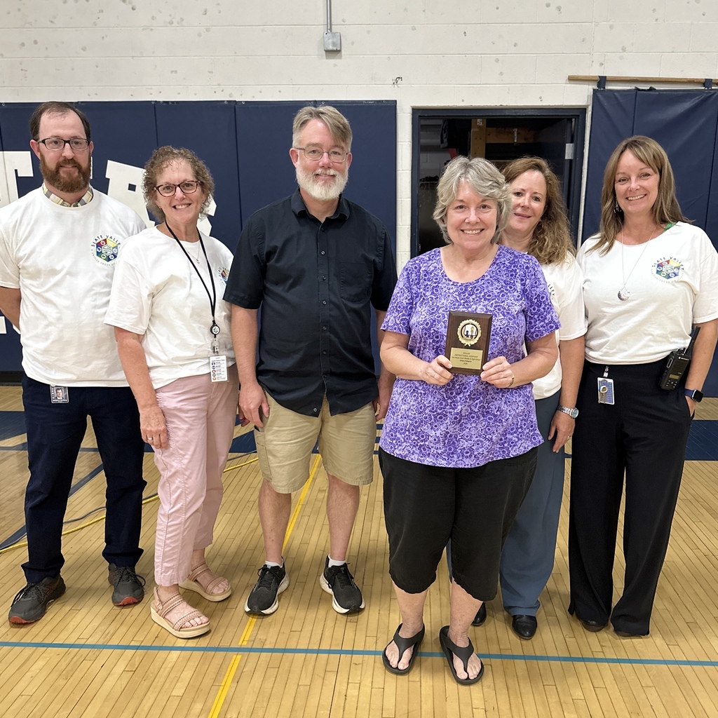 Diane Roberts, FHUMHS: Diane Roberts holds her 2026 Instructional Assistant of the Year award while standing with Fair Haven Union Middle & High School administrators.