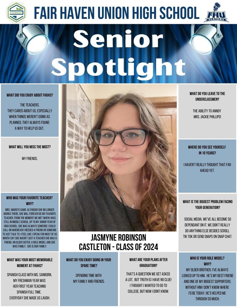 Senior Spotlight Jasmyne Robinson