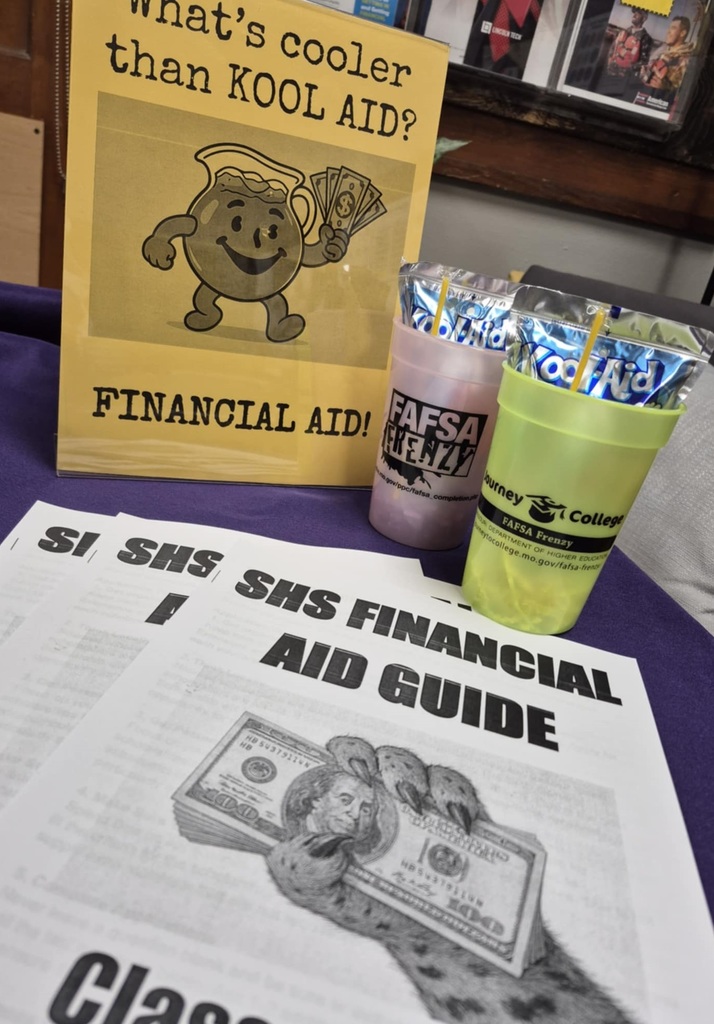 Thank you to all Seniors, Parents and our guests from CMU (Tara & Dawson) for being part of the 2025 SHS Financial Aid Night! The 2026-27 FAFSA is OPEN for completion. Seniors unable to attend last night can still grab an aid guide in the Counselor's Office!