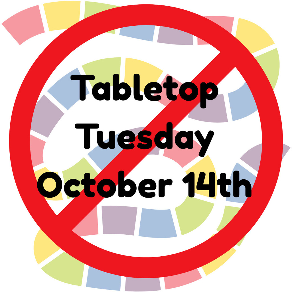 Gameboard background with a "do not enter" symbol over the title and date for game club