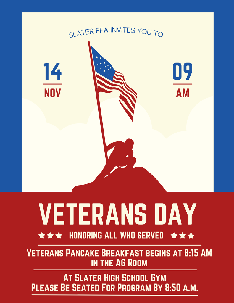 You're invited to help us celebrate our veterans on Friday, November 14 beginning at 9:00 AM in the Gym!