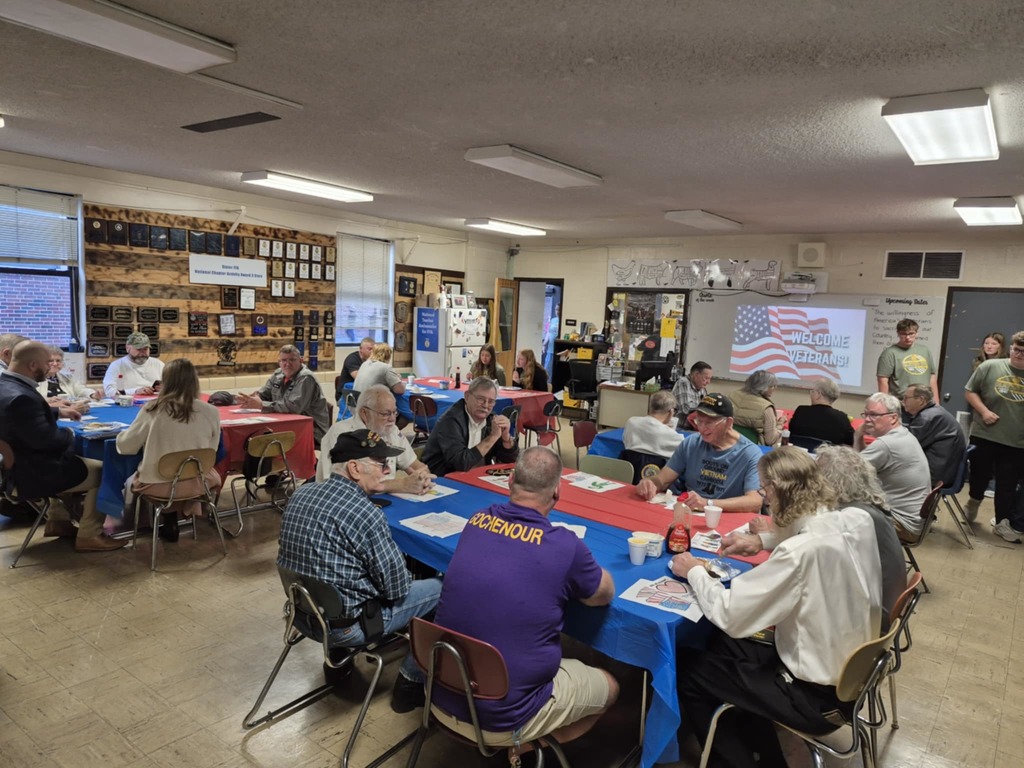 We honored our local veterans this morning during 2025 Veterans Day Ceremony in the Gym! Several individuals were able to join the FFA during their annual pancake breakfast. Thank you for your service!