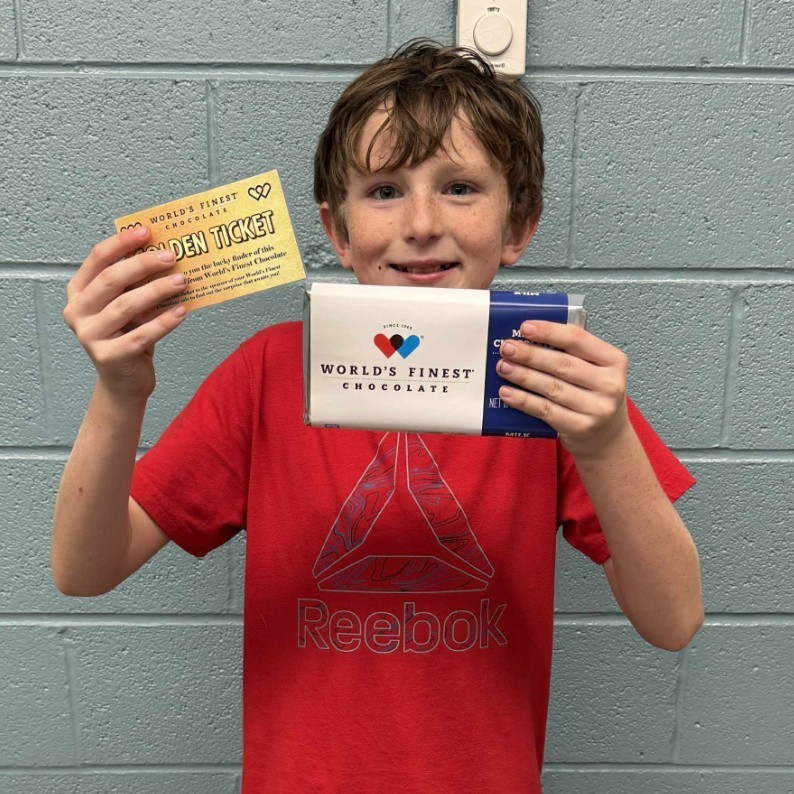 Gabe and his golden ticket. 