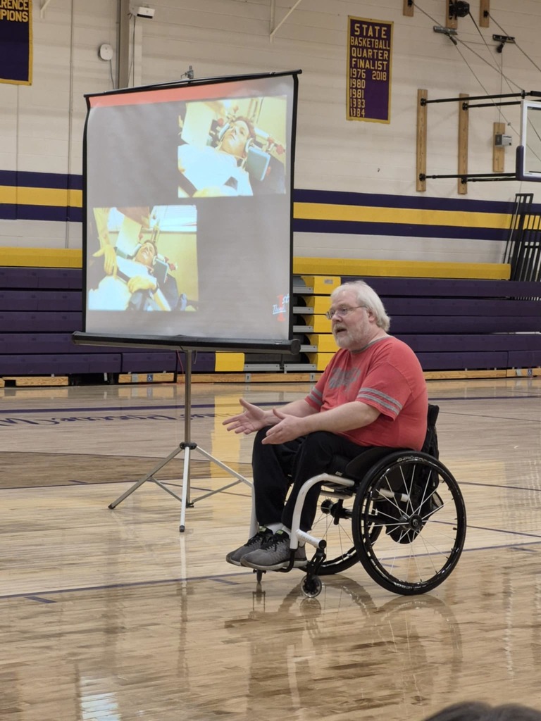 Russ Burris from ThinkFirstMO visited Slater today to talk to our HS Wildcats about traumatic brain injury risk from hunting incidences, sports and automobile accidents, specifically in the area of distracted/impaired driving. This presentation was sponsored by the SHS Student Wellness Committee as a refresher before the holidays. 