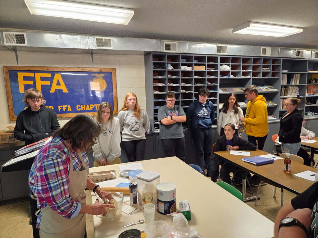 The Advanced Food Science class participated in some pre-Thanksgiving dessert studies earier this week. Students competed in a pie contest after taste testing with Mrs. Linda Crews. She presented crusts made with butter, lard and shortening for the class to vote on and implement into their own recipes! 