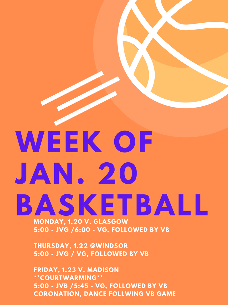Week of January 20 Ballgame Start Times