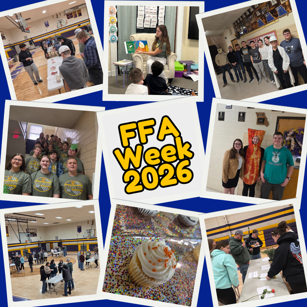 Slater FFA members celebrated National FFA Week this past week with a range of activities: - Student/Parent Trivia Night + Contest Team Reveal - Daily Spirit Days - Trash Cleanup at Pettigrew Park & Slater City Park - Reading to elementary classrooms - Thinking of You cards to Big Bend Residents - Mini Ag lessons to JH classes - Staff Appreciation Breakfast - Greenhand Ice Cream social - Cake for the chapter in the Ag Room to close out the week