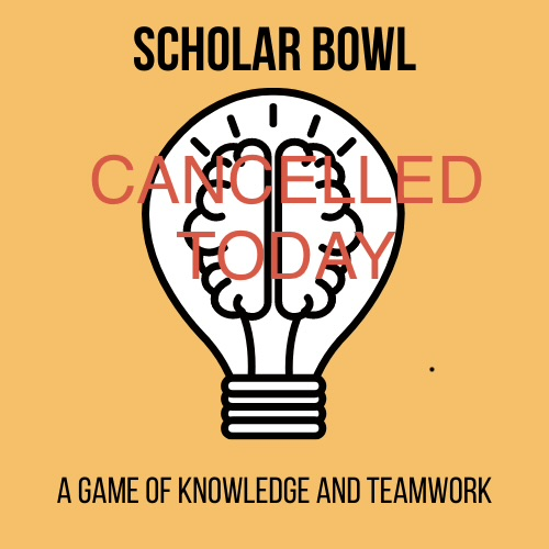 Junior High Scholar Bowl team will not be going to Conference meet today  