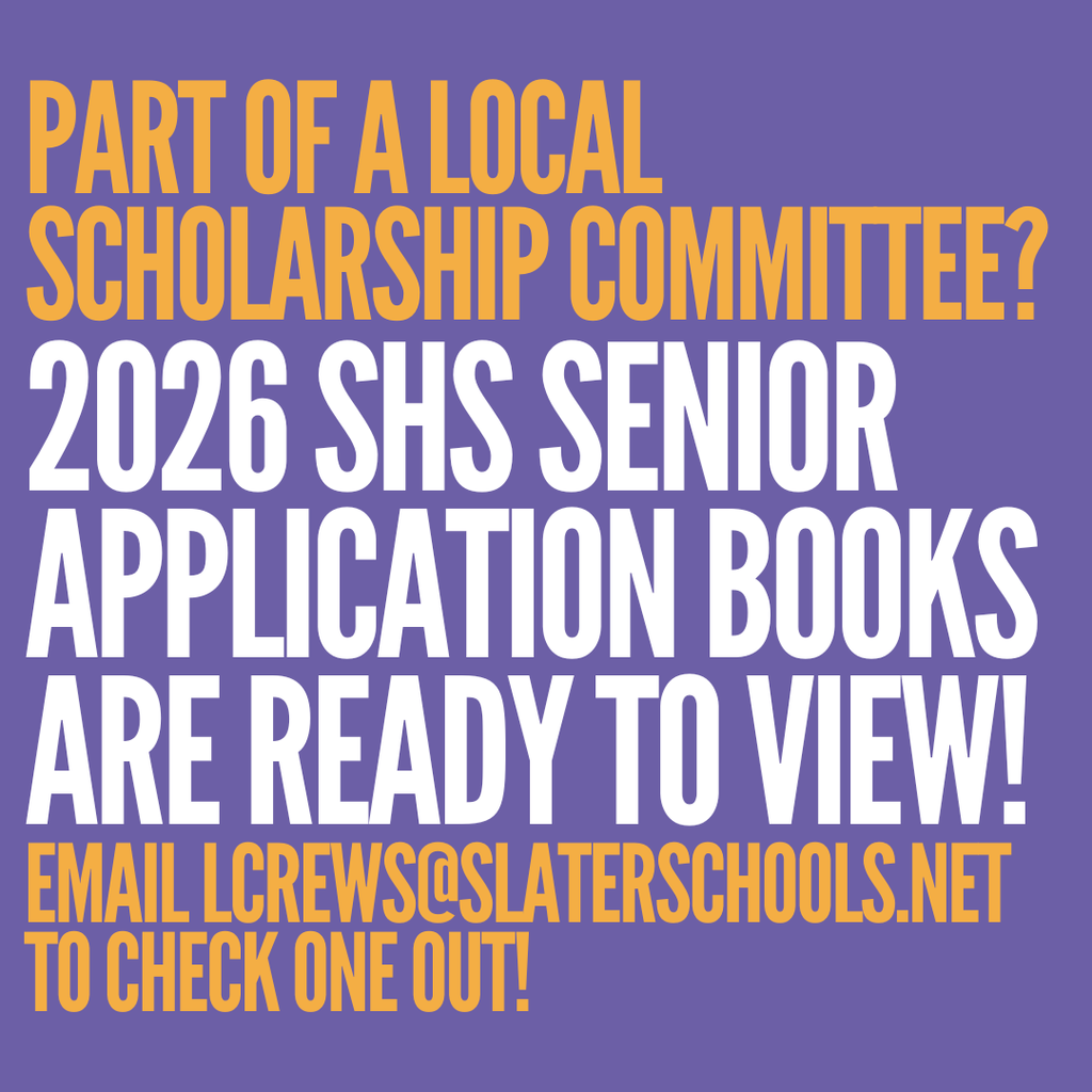 Are you part of a local scholarship committee? SHS General Application books are still available for checkout! 