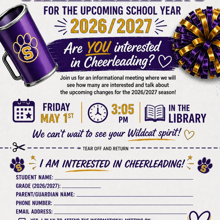cheer interest meeting 5-1 3:05 in library 