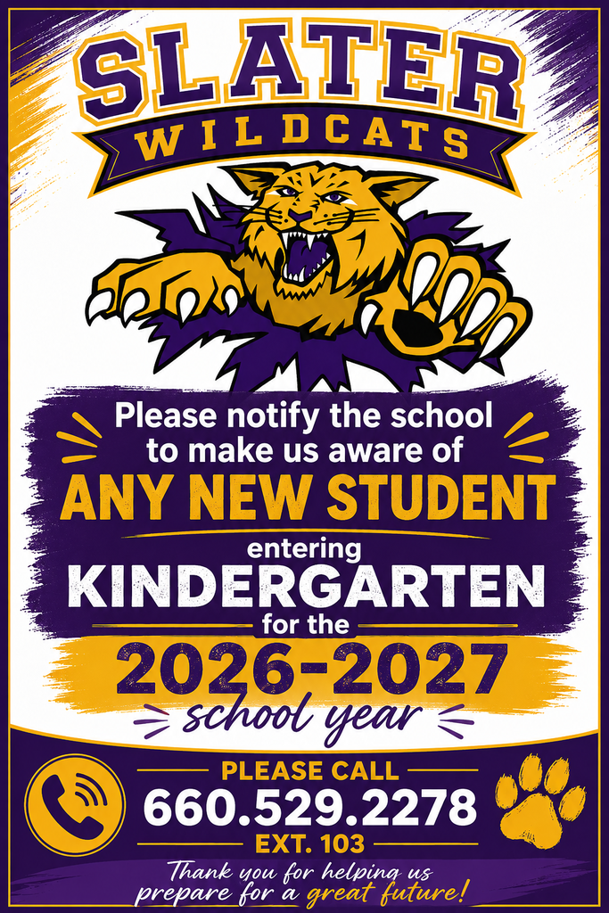 Please notify the school to make us aware of any new student entering kindergarten for the 2026-2027 school year by calling 660.529.2278 ext. 103