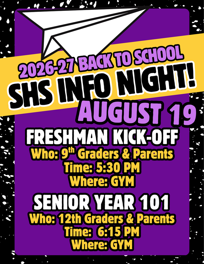 SAVE THE DATE! Student/Parent Orientation Night for Freshmen AND Seniors is about a month away. Stop by for info, Q&A and light refreshments during two separate sessions! 