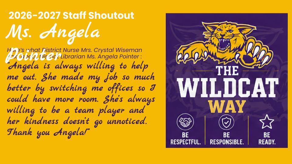Angela is always willing to help me out. She made my job so much better by switching me offices so I could have more room. She’s always willing to be a team player and her kindness doesn’t go unnoticed. Thank you Angela!