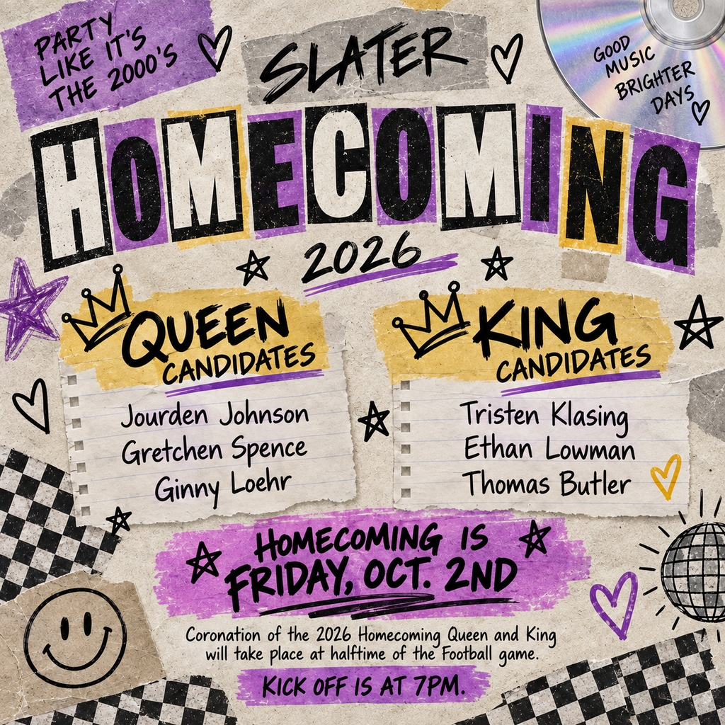 It’s Homecoming Week!   Congratulations to our 2026 Homecoming Queen and King candidates! 👑 We can’t wait to celebrate with everyone Friday night! Kick off is at 7 PM. Coronation will take place at halftime.