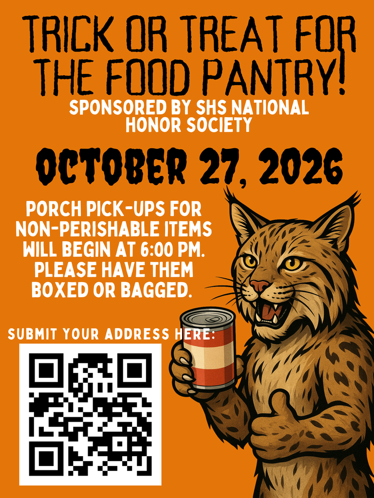 As Halloween approaches, it's the time of year our NHS members are trick-or-treating for the Slater Food Pantry! Add your address to the stop list using the QR code. Thank you!