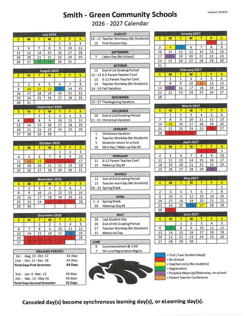 2026-2027 School Calendar