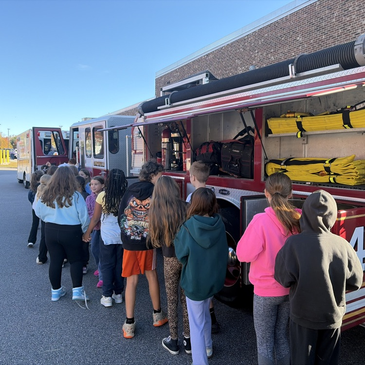 inspecting the fire truck