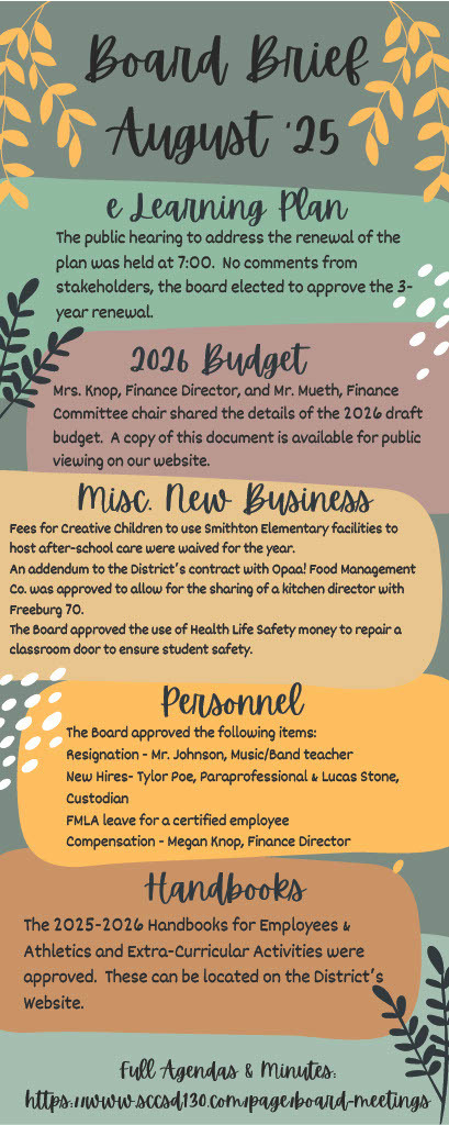 august 25 board brief